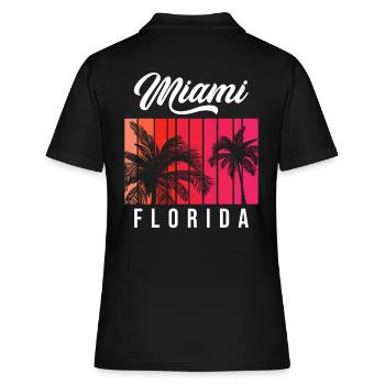 Miami Florida Retro Sunset - Women's Polo Shirt - black - Back - Ailine (174cm)