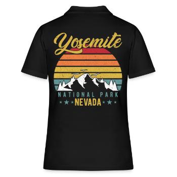 Yosemite National Park - Frauen Polo Shirt - Schwarz - Hinten - Ailine (174cm)