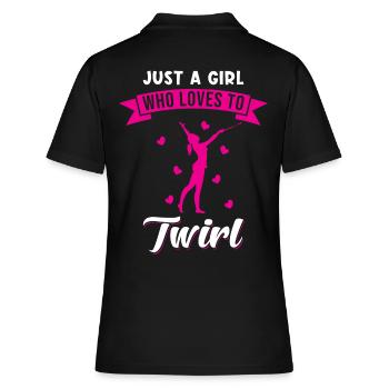 Baton Twirling Saying Sport Twirl - Women's Polo Shirt - black - Back - Ailine (174cm)