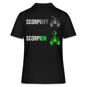 Skorpion lustig - Frauen Polo Shirt - Schwarz - Hinten - Ailine (174cm)