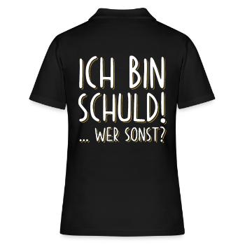 Ich bin Schuld Schuldig lustige sprüche - Frauen Polo Shirt - Schwarz - Hinten - Ailine (174cm)