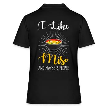 Miso Suppe - Frauen Polo Shirt - Schwarz - Hinten - Ailine (174cm)