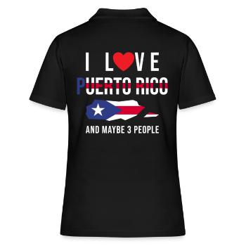 Porto Rico J'aime Porto Rico - Polo Femme - noir - Dos - Ailine (174cm)