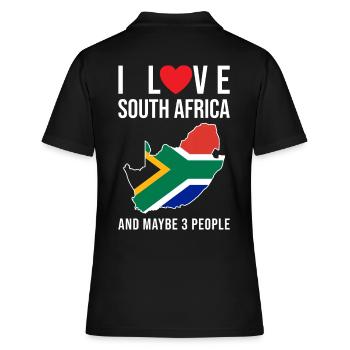 Afrique du Sud J'aime l'Afrique du Sud - Polo Femme - noir - Dos - Ailine (174cm)