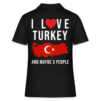 Turquie j'aime la Turquie - Polo Femme - noir - Dos - Ailine (174cm)