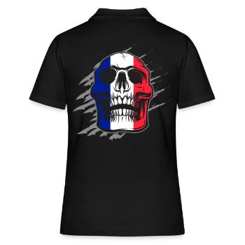 Drapeau de la France Skull - Polo Femme - noir - Dos - Ailine (174cm)