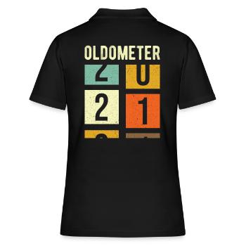 Oldomètre 21e anniversaire cadeau - Polo Femme - noir - Dos - Ailine (174cm)