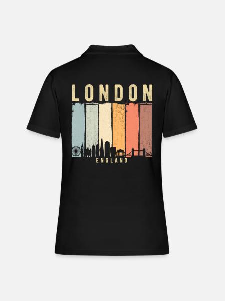 London Skyline - Frauen Polo Shirt - Schwarz