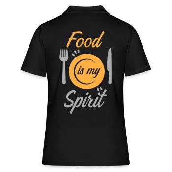 La bouffe sort drôle - Polo Femme - noir - Dos - Ailine (174cm)
