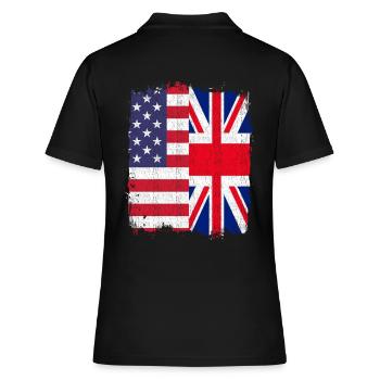UK USA Flagge - Frauen Polo Shirt - Schwarz - Hinten - Ailine (174cm)