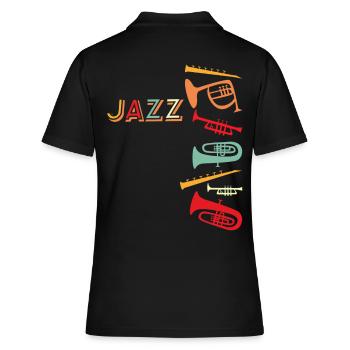 Jazz - Frauen Polo Shirt - Schwarz - Hinten - Ailine (174cm)