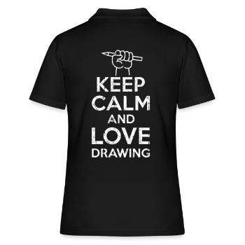 zeichner zubehör - Frauen Polo Shirt - Schwarz - Hinten - Ailine (174cm)