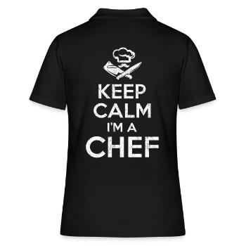 Keep Calm Chef - Polo Femme - noir - Dos - Ailine (174cm)