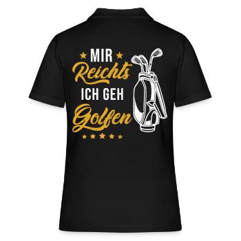 Golf Golfer Geschenk - Frauen Polo Shirt - Schwarz - Hinten - Ailine (174cm)