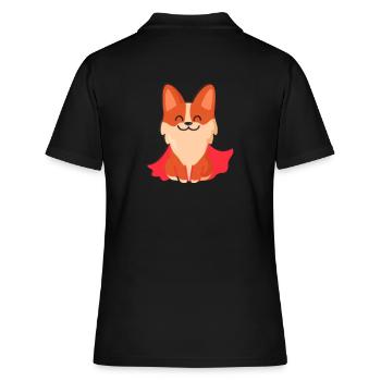 Corgi chien superhéros - Polo Femme - noir - Dos - Ailine (174cm)