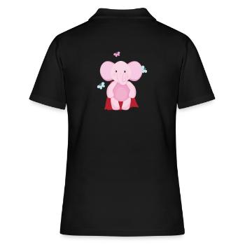 Éléphant Superhéros - Polo Femme - noir - Dos - Ailine (174cm)