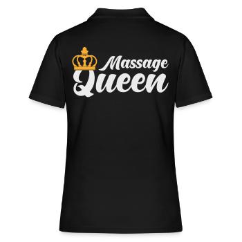 Massage Masseurin Geschenk - Frauen Polo Shirt - Schwarz - Hinten - Ailine (174cm)