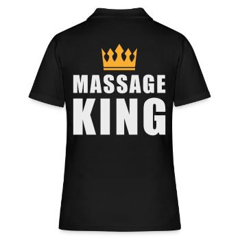 Massage Masseur Geschenk - Frauen Polo Shirt - Schwarz - Hinten - Ailine (174cm)