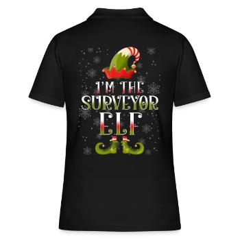 Surveyor Elf Christmas Present - Women's Polo Shirt - black - Back - Ailine (174cm)
