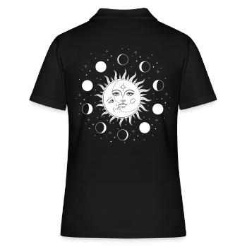 Soleil Lune occulte - Polo Femme - noir - Dos - Ailine (174cm)