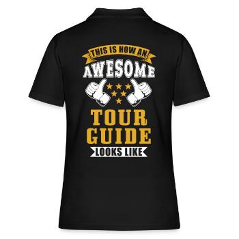 Tour Guide Tour Guide Gift - Women's Polo Shirt - black - Back - Ailine (174cm)