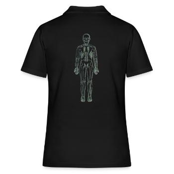 Anatomie Lineart - Frauen Polo Shirt - Schwarz - Hinten - Ailine (174cm)