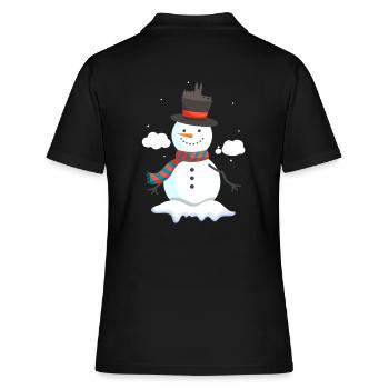 Prag Schneemann - Frauen Polo Shirt - Schwarz - Hinten - Ailine (174cm)
