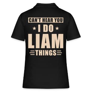 Liam things - Frauen Polo Shirt - Schwarz - Hinten - Ailine (174cm)
