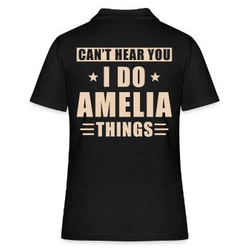 Amelia things - Frauen Polo Shirt - Schwarz - Hinten - Ailine (174cm)