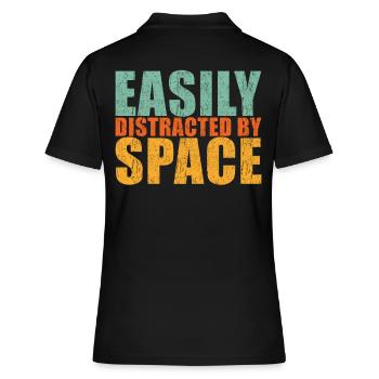 Space - Frauen Polo Shirt - Schwarz - Hinten - Ailine (174cm)