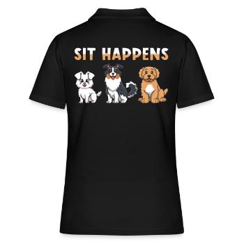 Dog Agility - Frauen Polo Shirt - Schwarz - Hinten - Ailine (174cm)