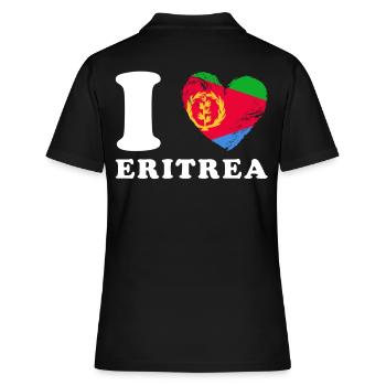 Ich liebe Eritrea - Frauen Polo Shirt - Schwarz - Hinten - Ailine (174cm)