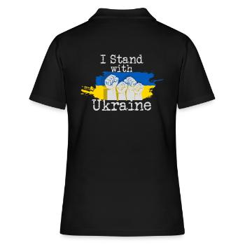 Ukraine Je suis aux côtés de l’Ukraine - Polo Femme - noir - Dos - Ailine (174cm)