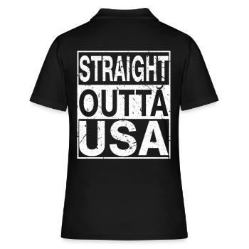États-Unis Straight outta États-Unis - Polo Femme - noir - Dos - Ailine (174cm)