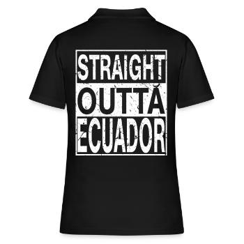 Ecuador Straight outta Ecuador - Frauen Polo Shirt - Schwarz - Hinten - Ailine (174cm)