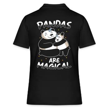 Panda Einhorn Panda - Frauen Polo Shirt - Schwarz - Hinten - Ailine (174cm)