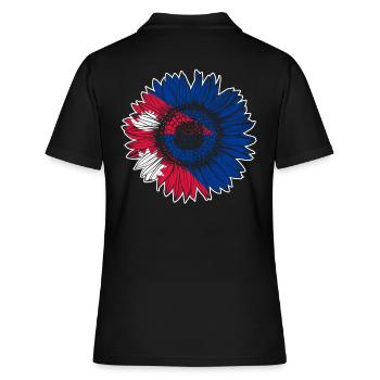 Drapeau du Népal Tournesol - Polo Femme - noir - Dos - Ailine (174cm)