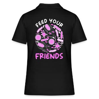 Mikrobiom Spruch - Frauen Polo Shirt - Schwarz - Hinten - Ailine (174cm)