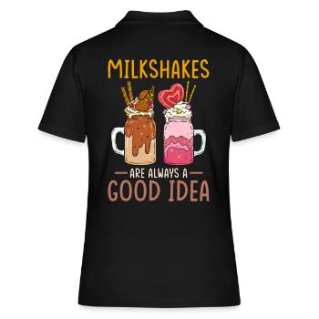 Milchshake - Frauen Polo Shirt - Schwarz - Hinten - Ailine (174cm)