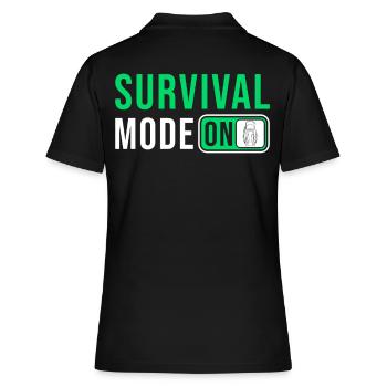 Prepper Survival Outdoor Spruch - Frauen Polo Shirt - Schwarz - Hinten - Ailine (174cm)