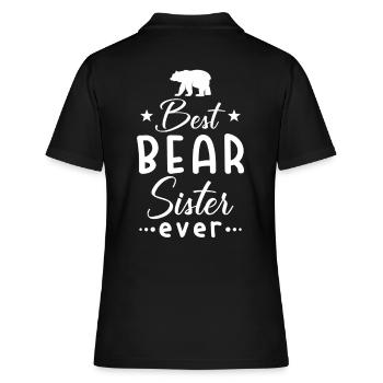 Schwester Bären Schwester - Frauen Polo Shirt - Schwarz - Hinten - Ailine (174cm)