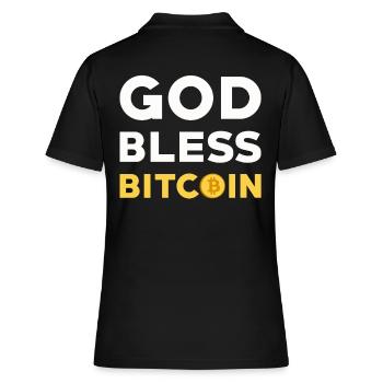 Bitcoin - Frauen Polo Shirt - Schwarz - Hinten - Ailine (174cm)