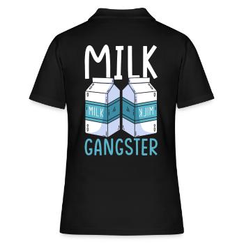 Milch Gangster - Frauen Polo Shirt - Schwarz - Hinten - Ailine (174cm)