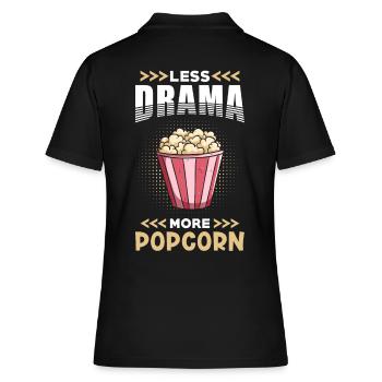 Popcorn Moins Drame plus Popcorn - Polo Femme - noir - Dos - Ailine (174cm)