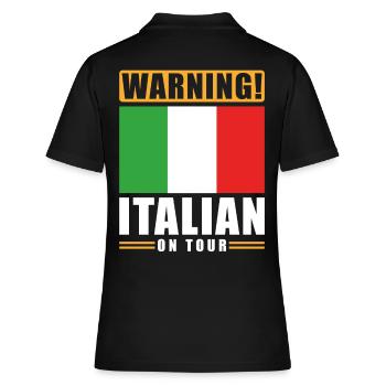 Avertissement Italien en tournée - Polo Femme - noir - Dos - Ailine (174cm)