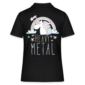 Licorne Heavy Metal - Polo Femme - noir - Dos - Ailine (174cm)