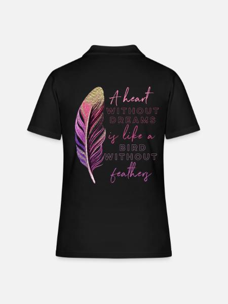 Inspiration Spruch Feder - Frauen Polo Shirt - Schwarz