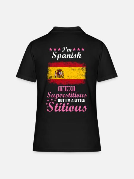 Cadeau espagnol drôle disant Espagne - Polo Femme - noir