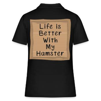 Hamster - Frauen Polo Shirt - Schwarz - Hinten - Ailine (174cm)