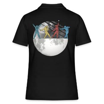 Astronaute Space Moon Space Retro - Polo Femme - noir - Dos - Ailine (174cm)